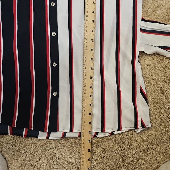 Tommy Hilfiger Tie-Front Colorblocked Tunic Shirt Size Medium - Picture 10 of 10